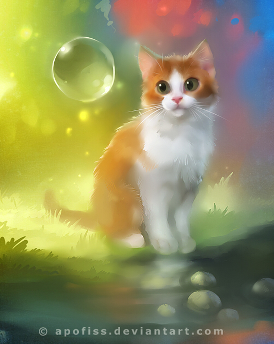 Lovely cats, digital illustrations by Rihards Donskis aka Apofis