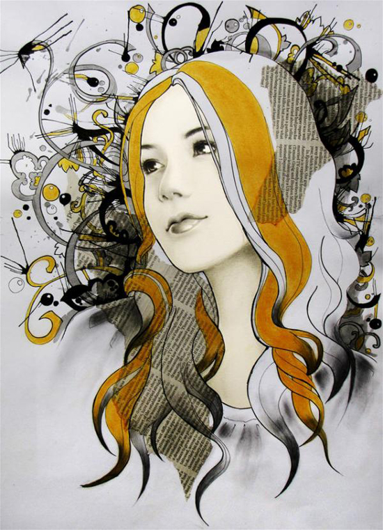 Joanna Ladowska, mixed media illustrations