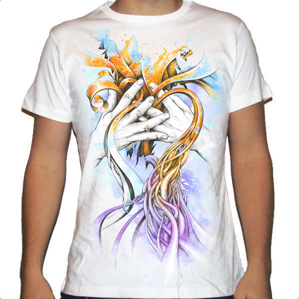 Express Yourself colorful hands heart by whyball custom-t-shirt design