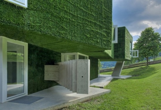 Grass covered house, designed by architect Weichlbauer Ortis