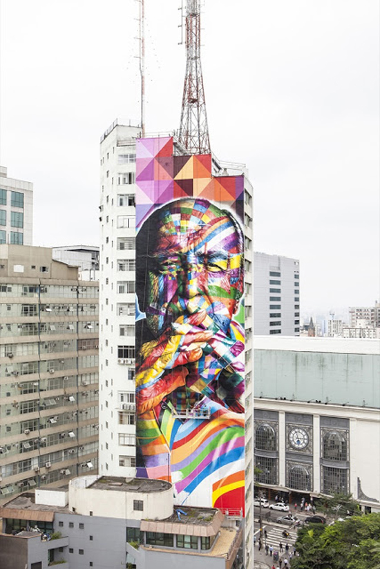 Eduardo Kobra, new mural in Sao Paulo, Brazil