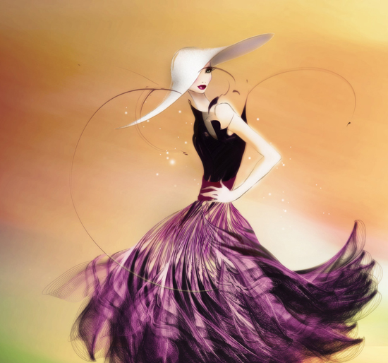 Glamour and femininity, beauty illustration by Sabrina Garrasi