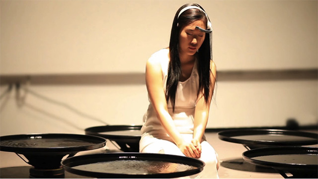 Artist Lisa Park manipulates water with her mind