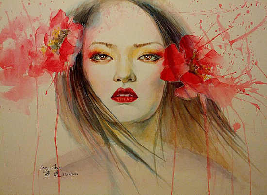 Jian Chen, watercolour paintings