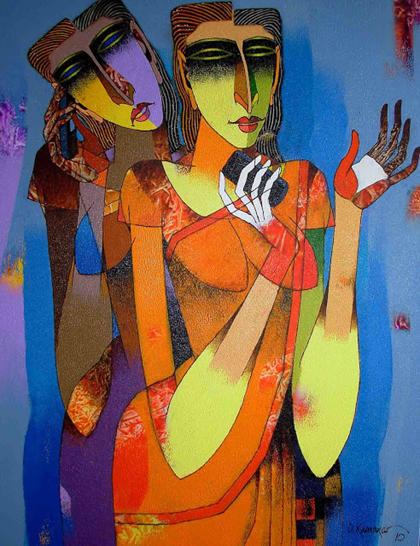 Woman series, paintings by Dayanand K. Kamakar
