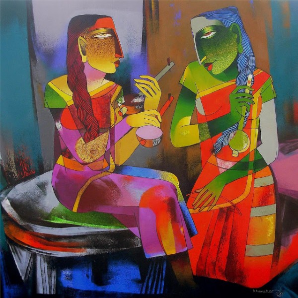 Woman series, paintings by Dayanand K. Kamakar