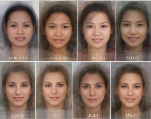 Curious study calculates the “average” female face for each country