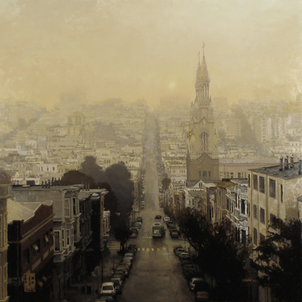 Brooding cityscapes painted with oil by Jeremy Mann