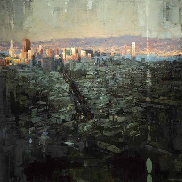 Brooding cityscapes painted with oil by Jeremy Mann