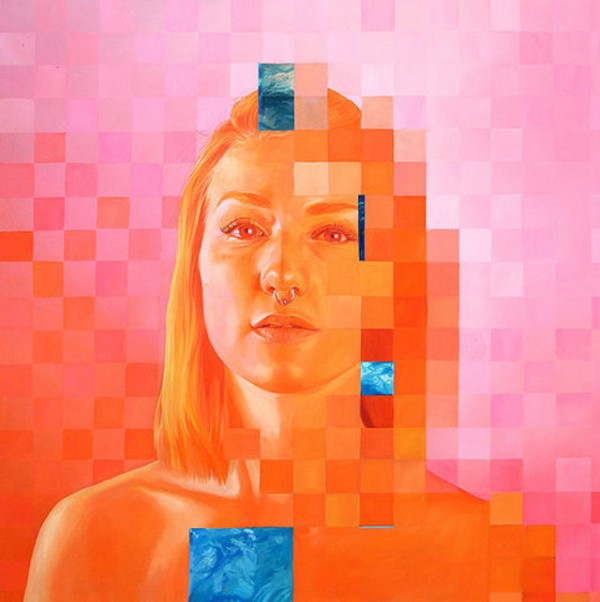 Dreamy acrylic double exposure paintings by Jea Mann