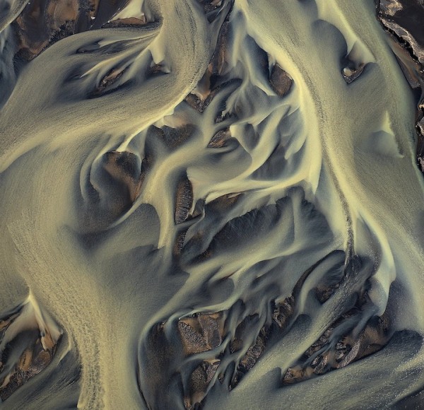 Spectacular aerial shots of Iceland's volcanic rivers