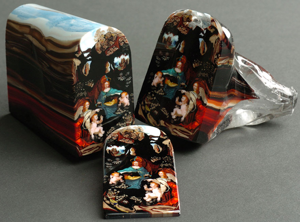 Sliced glass paintings and portraits by Loren Stump