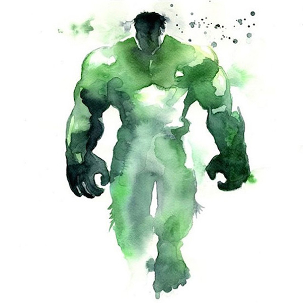 Watercolor super heroes by Clémentine French