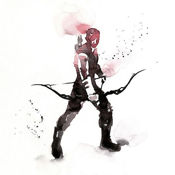 Watercolor super heroes by Clémentine French