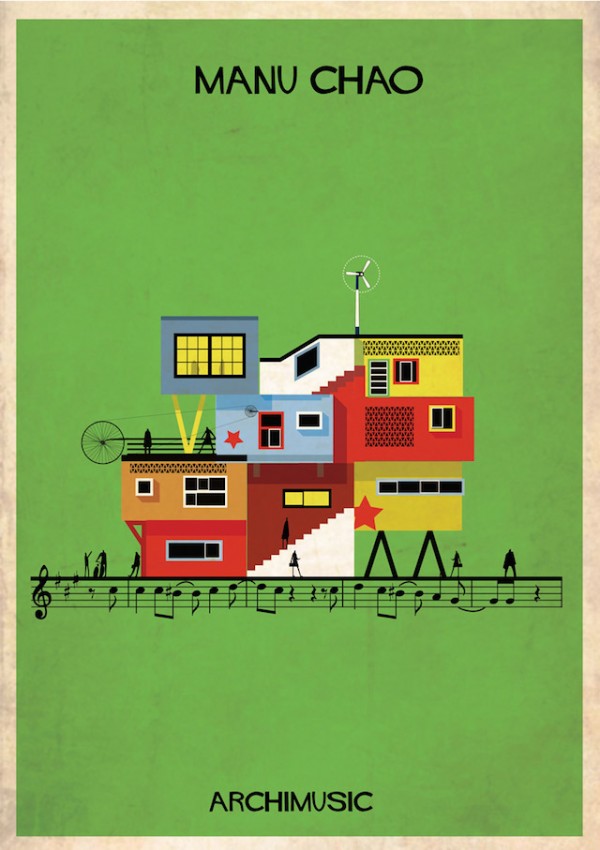Archimusic, musical and architectural posters by Federico Babina