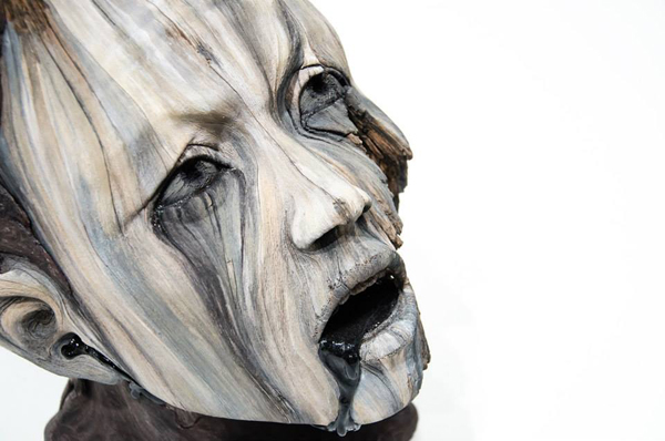 Asphyxia, hyper-realistic sculpture by Christopher David White