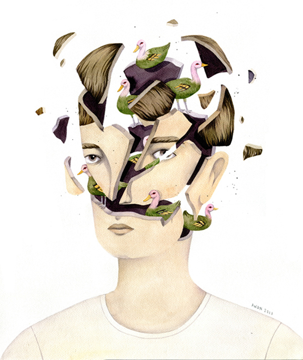 Exploding Heads, series by Andrea Wan