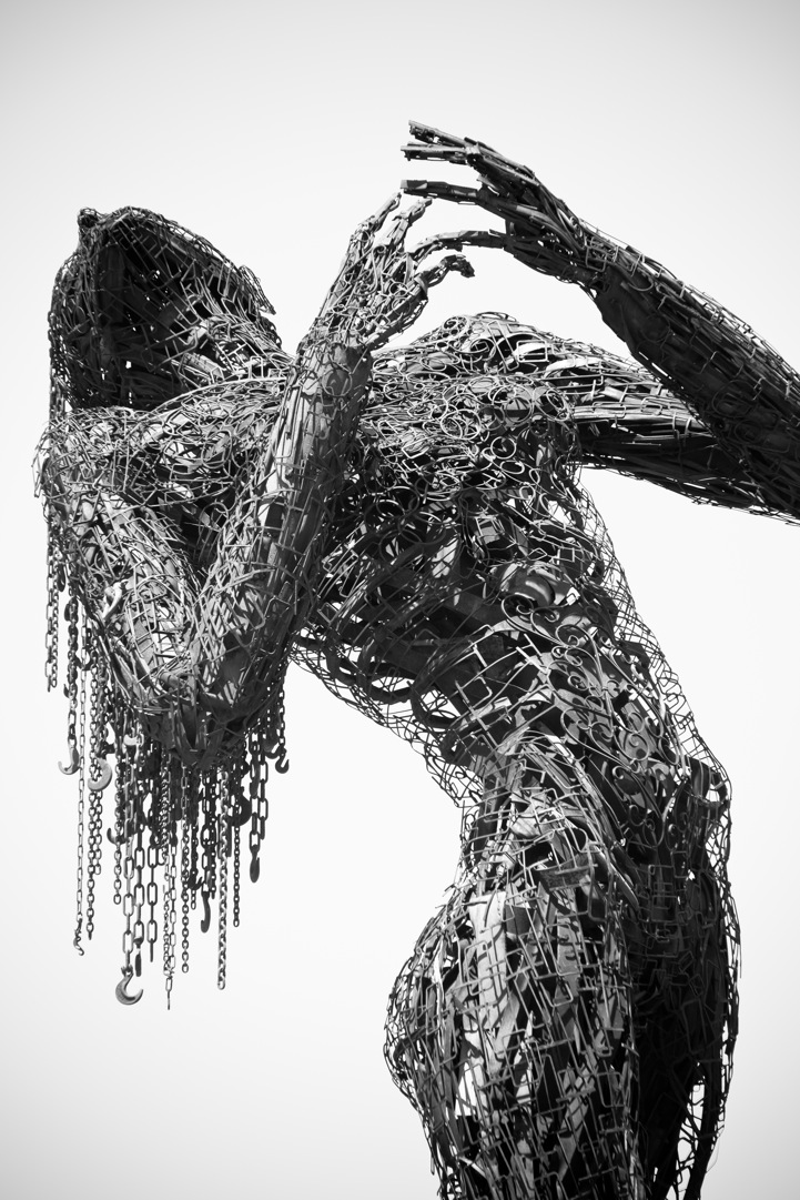 Emotionally charged scrap metal sculpture by Karen Cusolito