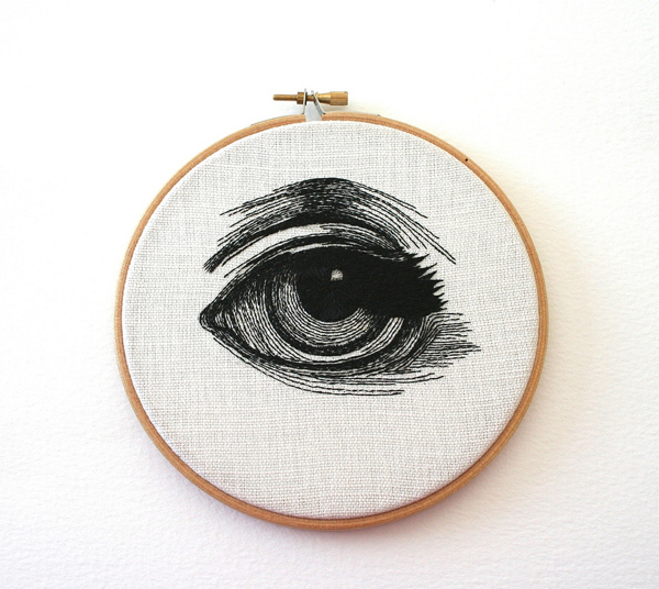 hand embroidered, eye illustrations, Sam P. Gibson, hand-stitched, illustrations