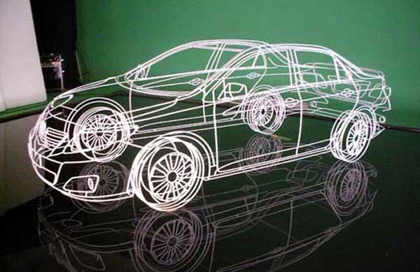 Incredible three-dimensional wire cars