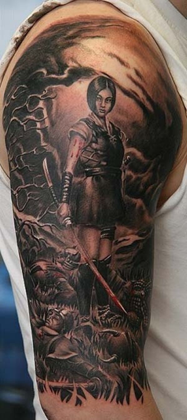 Fighting warrior tattoos