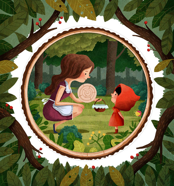 Little red hood - Le Petit Chaperon rouge, illustration by Emilia Dziubak