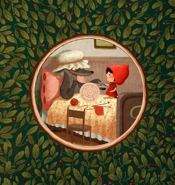 Little red hood - Le Petit Chaperon rouge, illustration by Emilia Dziubak