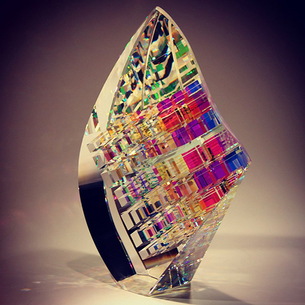 Optical glass sculptures by Jack Storms