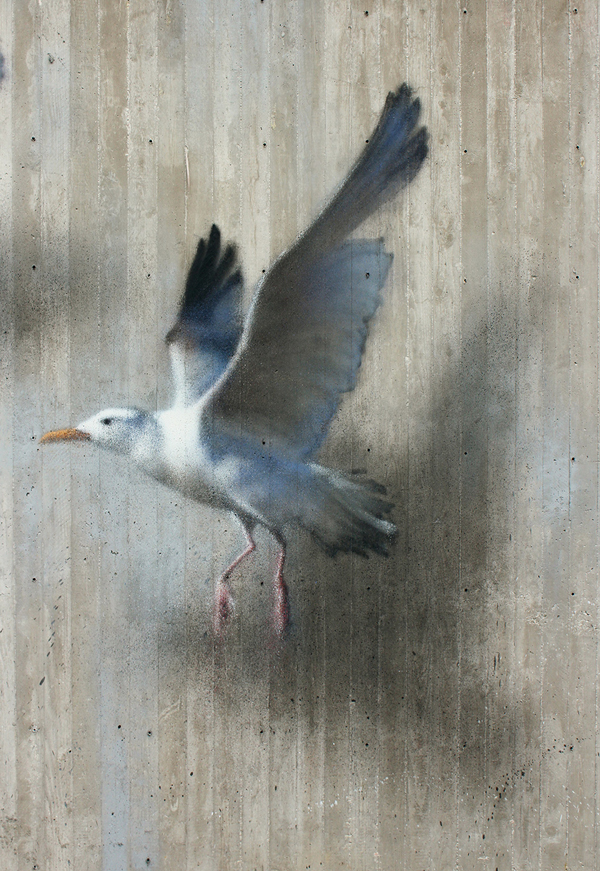 Ethereal bird murals, street art by Eron