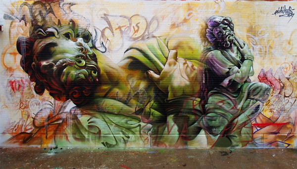 Greek Gods, impressive graffiti by Pichi & Avo