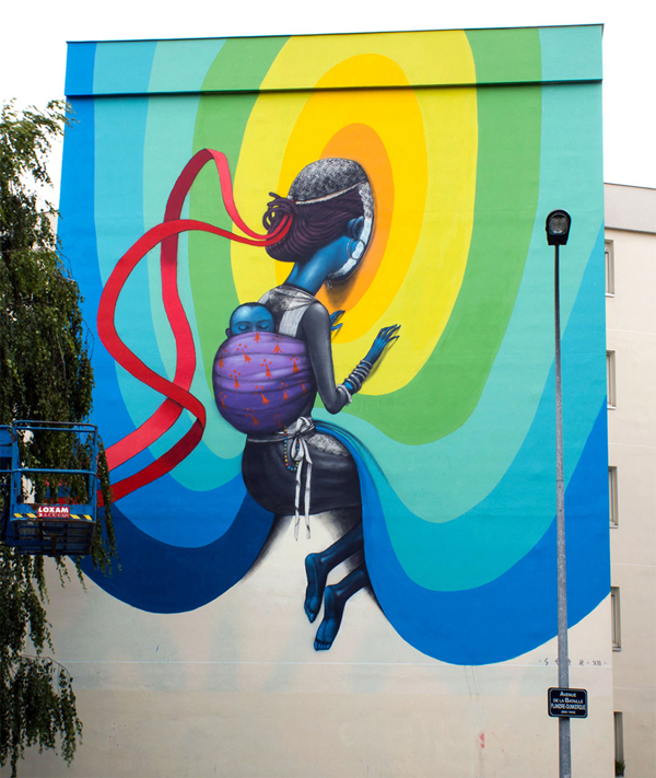 Vibrant murals of people by Seth Globepainter