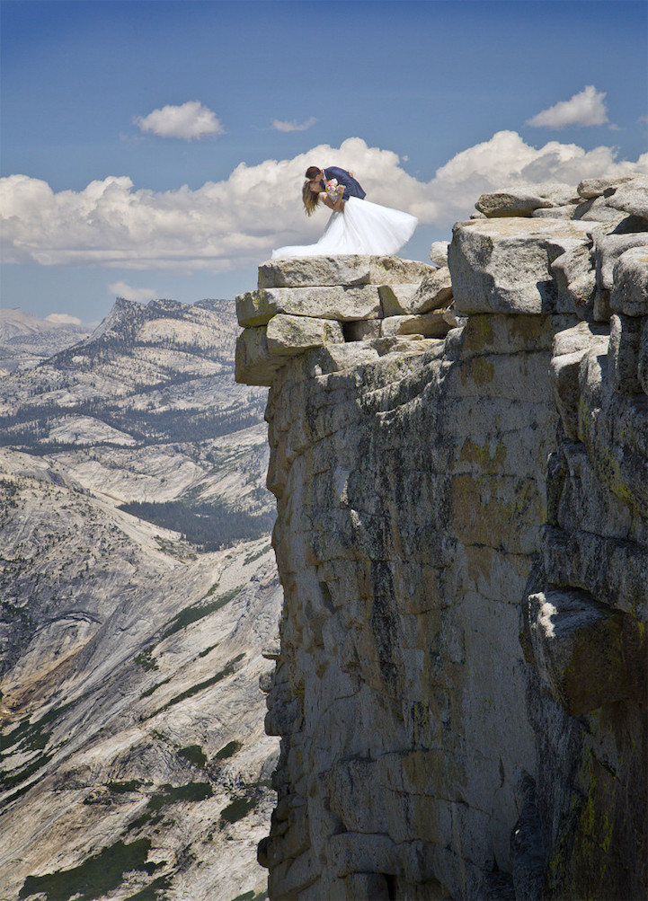 Unforgettable wedding on the edge of Half Dome, photography by Brian Rueb