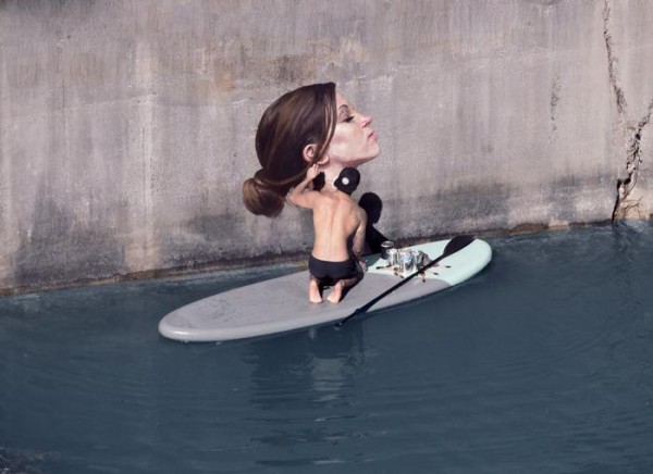 Hula, surfboard muralist