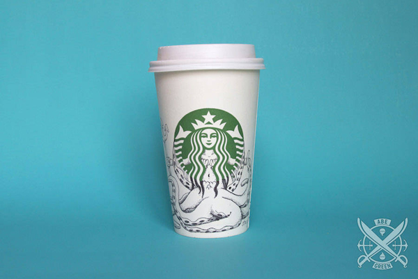 The secret life of the Starbucks Siren, illustration by Abe Green