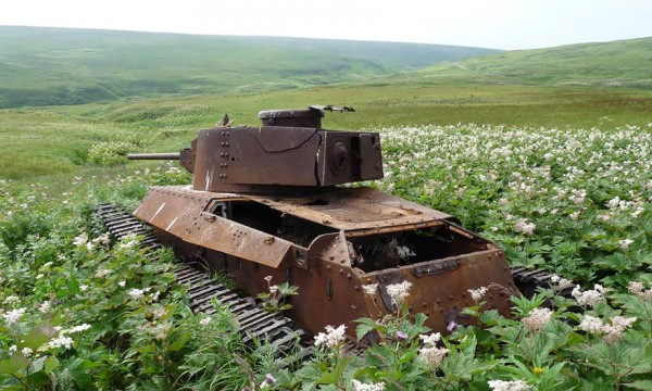 Tanks swallowed by nature