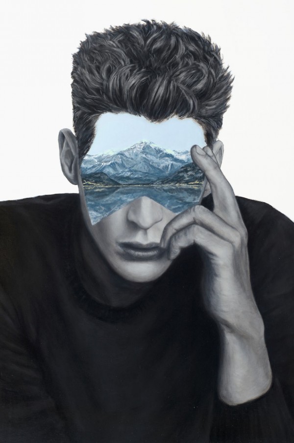 Off the Grid, collages of landscapes with portraits by Beau Bernier Frank