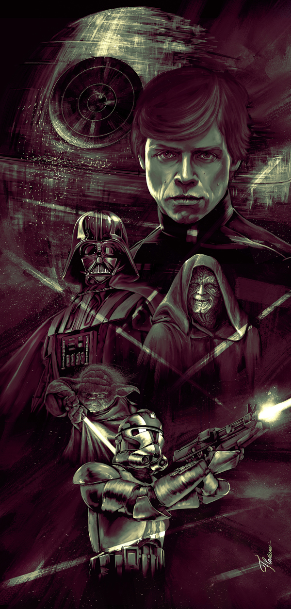 Star Wars Poster, illustration by Flaviano Oliveira