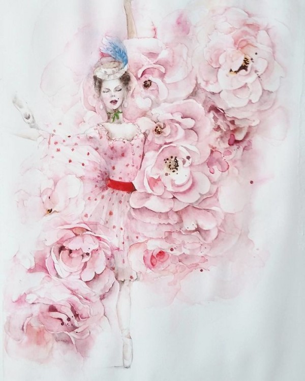 Watercolor ballerinas By Yulia She