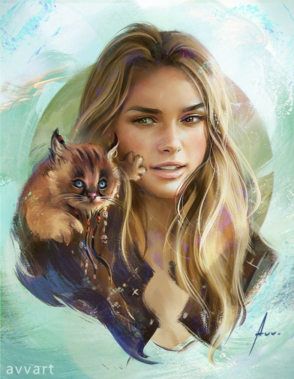 Famous character and their pets, illustration by Vinogradov Aleksei