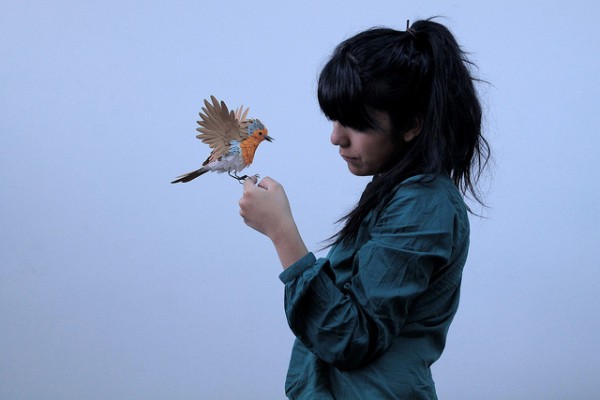 Paper bird stamps by Diana Beltran Herrera