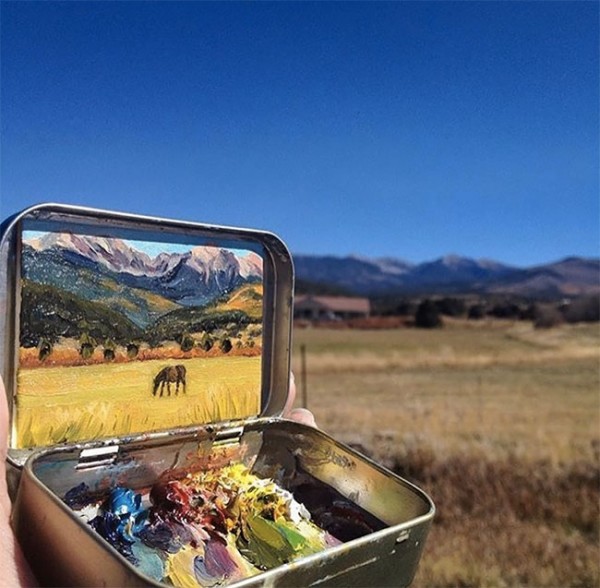 Heidi Annalise paints tiny masterpieces inside her empty Altoids tins
