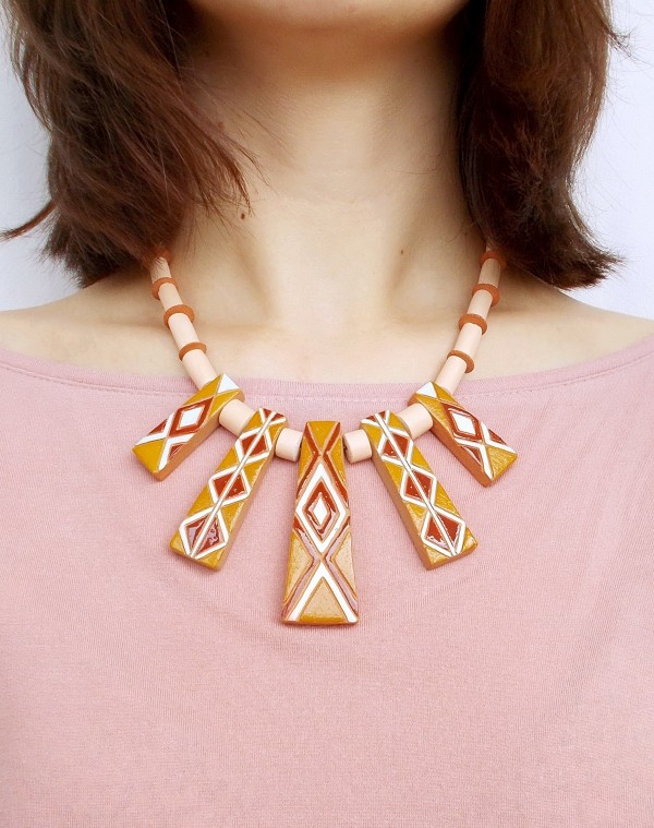 Ceramic necklases, jewelry design by Nadiia Ambroziak