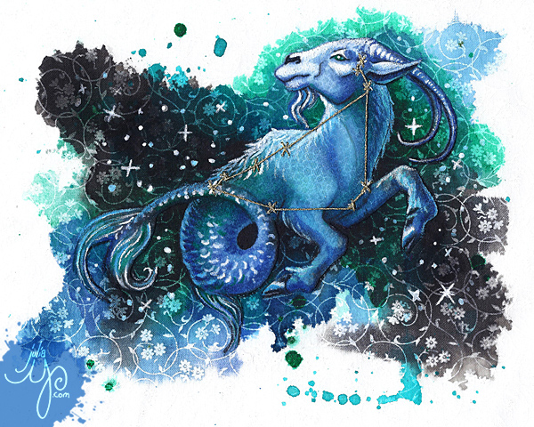 Zodiac Series - mixed media illustrations by Julia Y