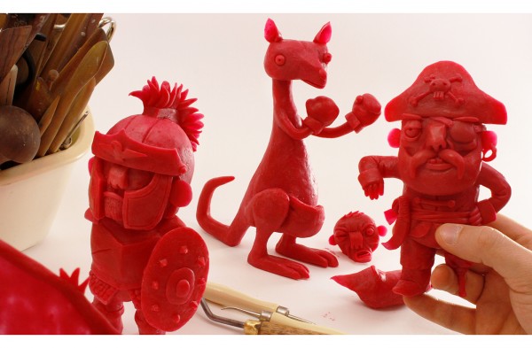 Keep Unwrapping, illustrations sculpted using only Babybel wax