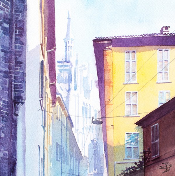 Milan in watercolour, paintings by Viktoria Kravchenko