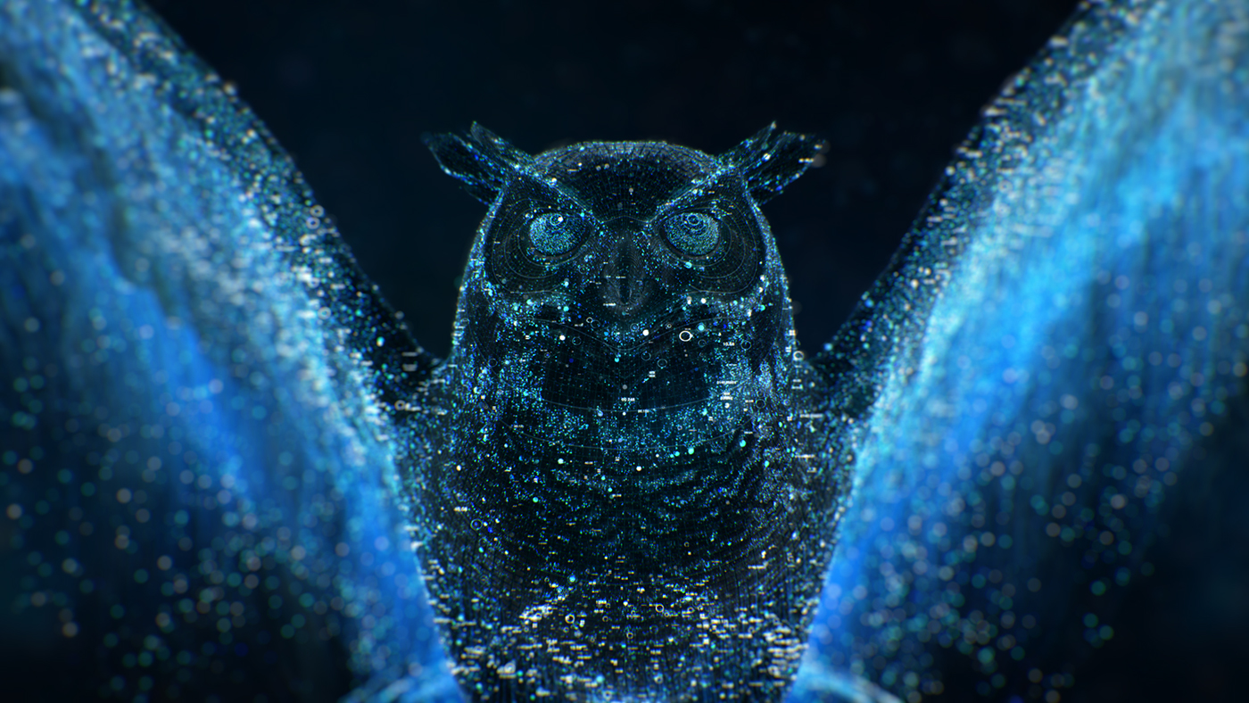 Blue Owl, digital art by Chris Bjerre
