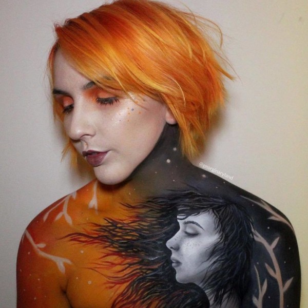 Intricate body paintings by Georgina Ryland