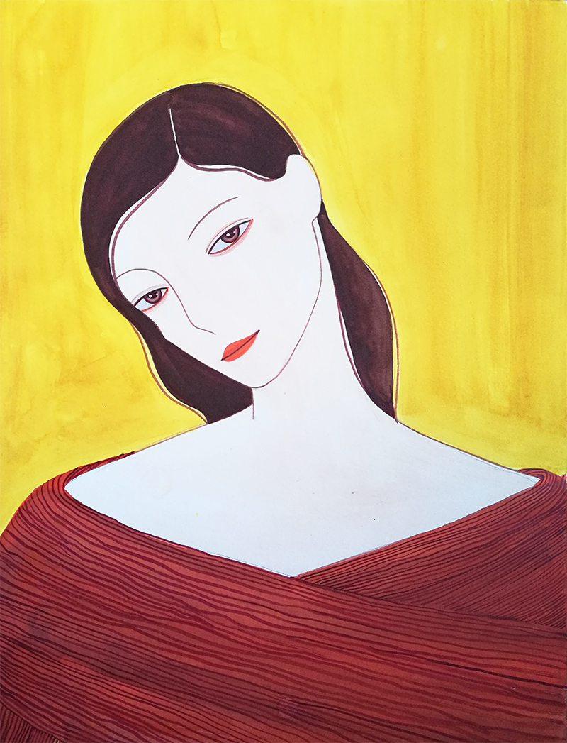 Portraits of girls, illustration by Chenxi Li