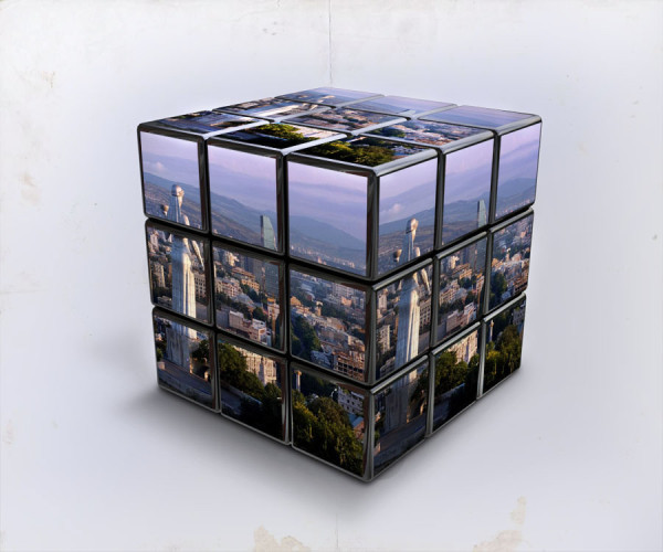 Tbilisi in Kubik Rubik, digital art by Levan Tchkonia