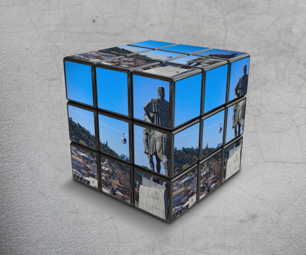 Tbilisi in Kubik Rubik, digital art by Levan Tchkonia